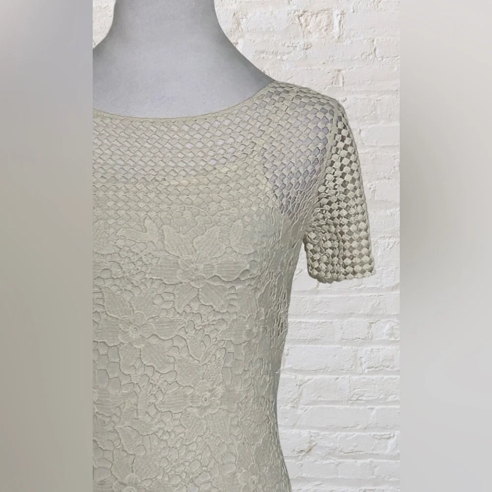 Lauren Ralph Lauren Ivory Floral Net Lace Event Dress Cottagecore Fairy S XS - Picture 5 of 11